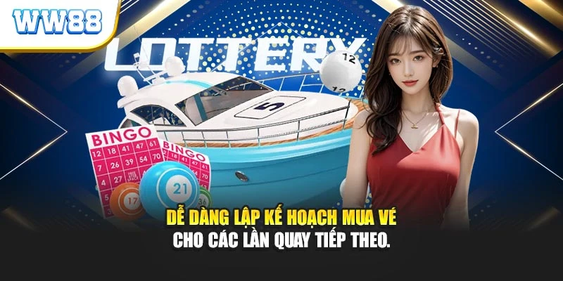 Dễ dàng lập kế hoạch mua vé cho các lần quay tiếp theo.